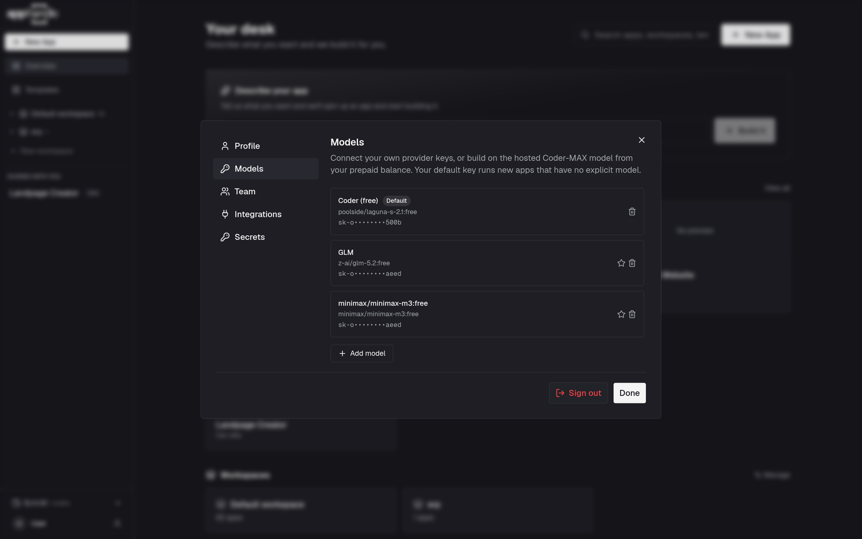 Adding a provider key